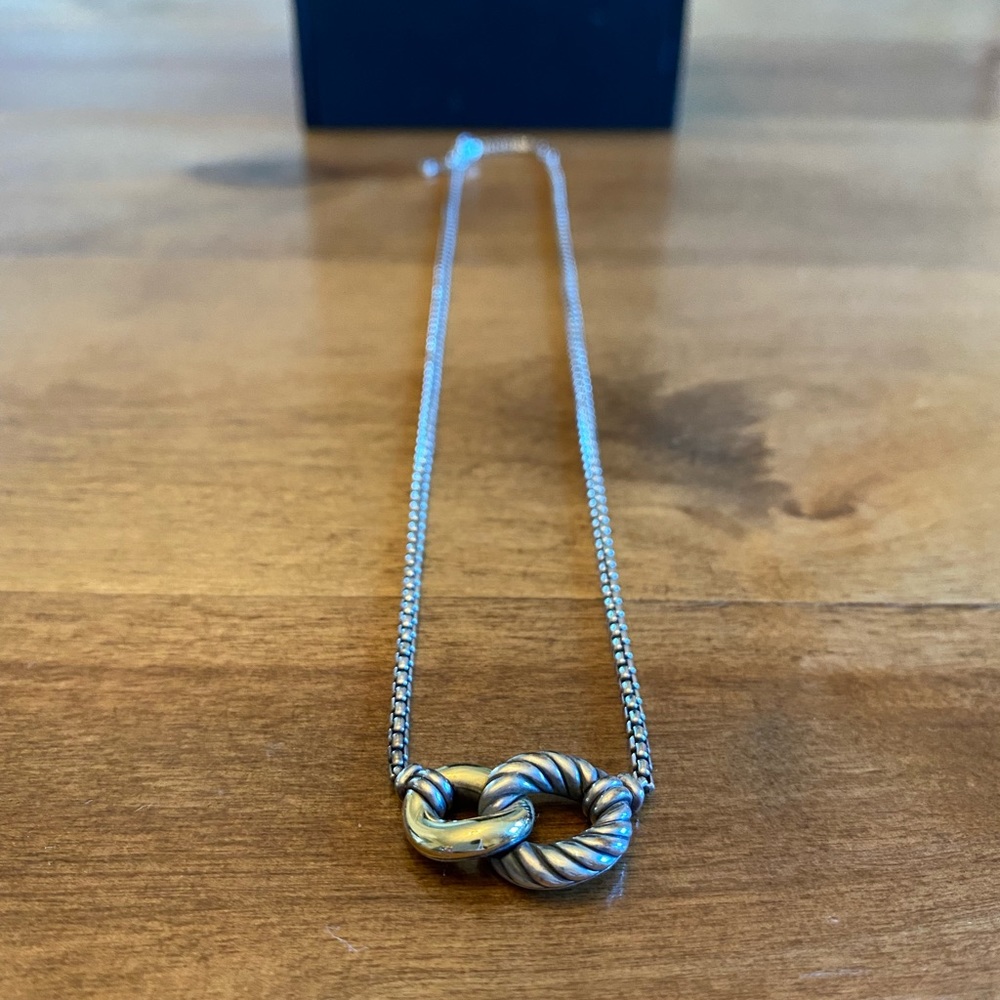 David Yurman. Belmont Double Curb Link Necklace with 18K Gold